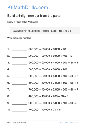 Grade 5 Place Value 6 Digit 15