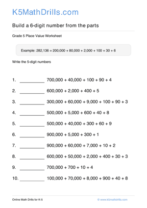 Grade 5 Place Value 6 Digit 23