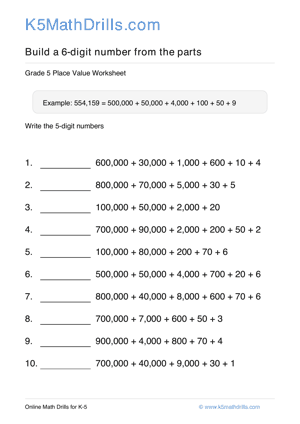 Grade 5 Place Value 6 Digit 25