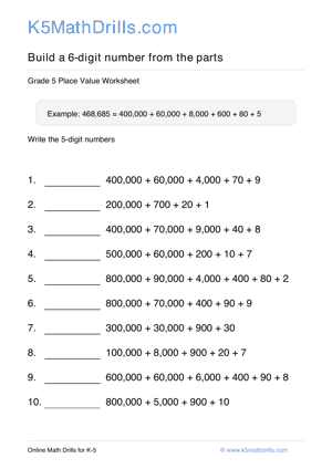 Grade 5 Place Value 6 Digit 29