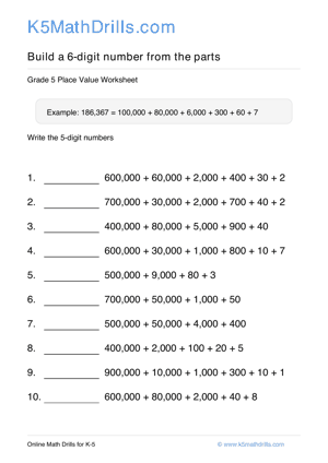 Grade 5 Place Value 6 Digit 35