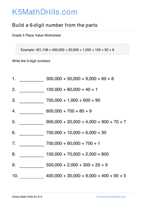 Grade 5 Place Value 6 Digit 49